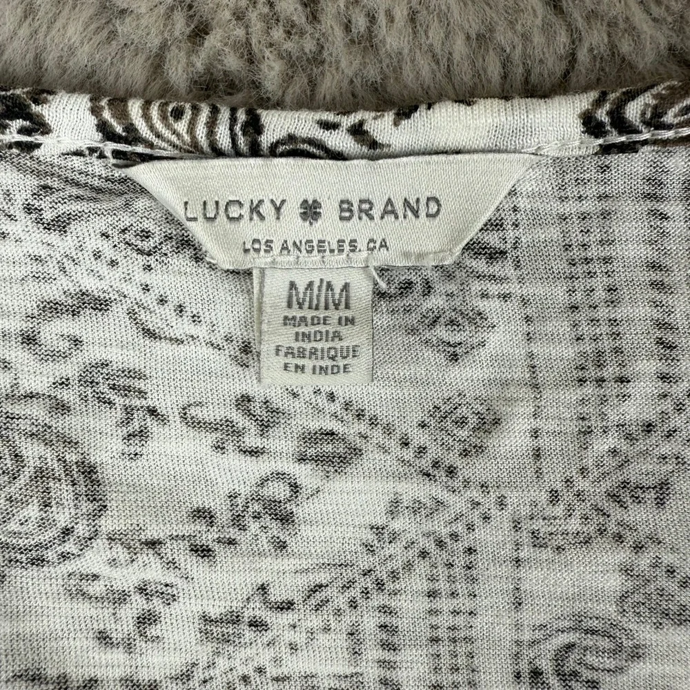 Lucky Brand Paisley Print Peasant Top‎ Tunic Blouse with Tassels Size M - Picture 6 of 7